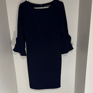 Karl Lagerfeld Midnight Blue 3/4 Sleeve Dress. Size 6.